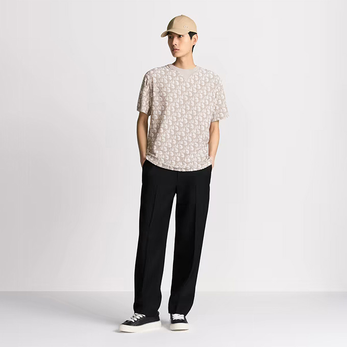dior oblique jacquard short sleeve t-shirt